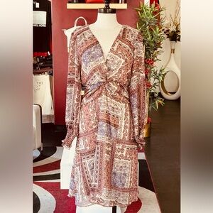 Beautiful amazing julia jordan Wrap Maxi Dress in Rust and Lavender
